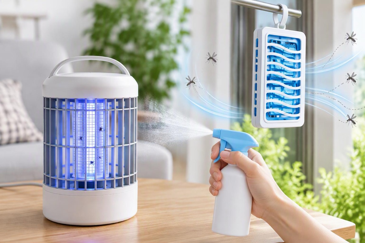 虫よけ器具とスプレーを使った売場演出のイメージ