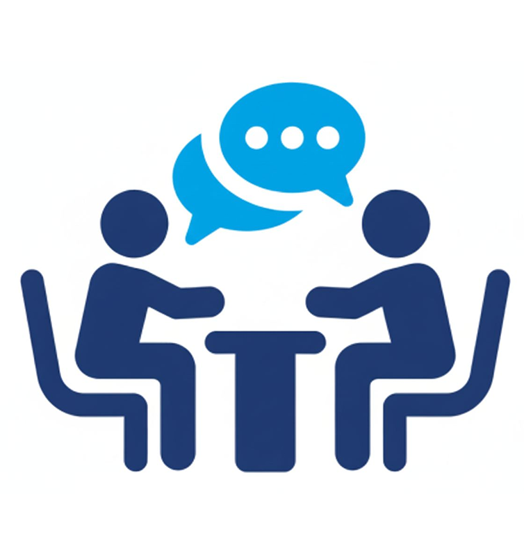 1対1で会話している様子