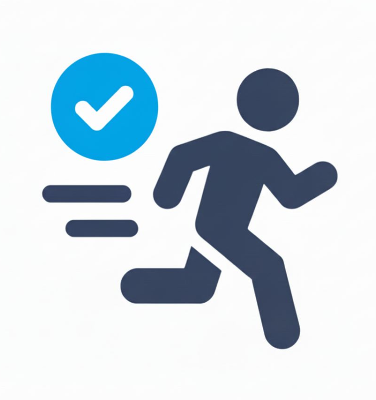 急いで走っている様子